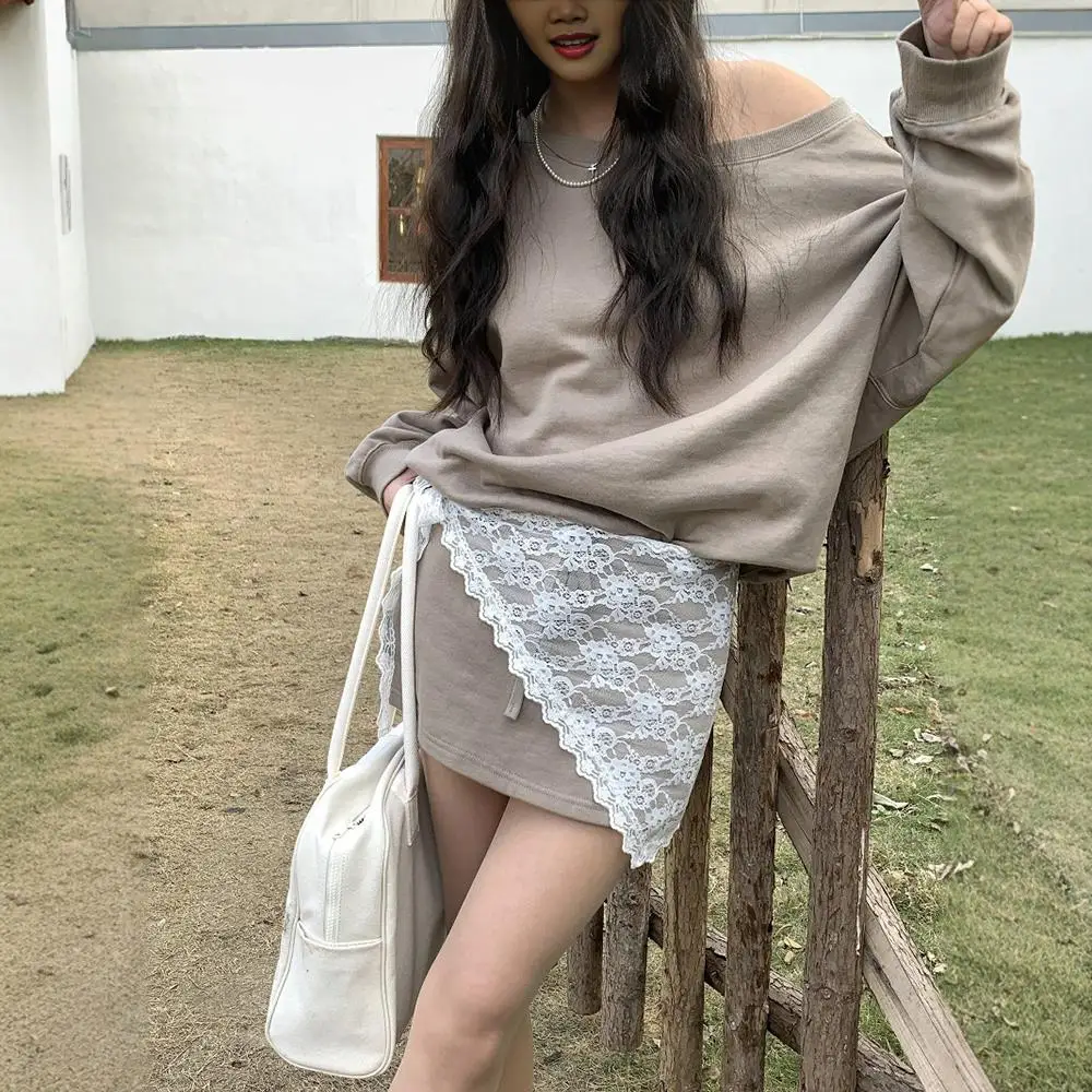 삼각형 짧은 치마 하프 스커트 엉덩이 커튼 스커트 레이스 트림 작은 앞치마 부드러운 레이스 쌓인 스타일 한국어 봄 Headscarf