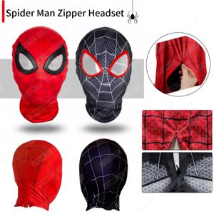 지퍼 스타일 스파이더 맨 마스크 슈퍼 히어로 마일즈 모랄레스 스파이더 맨 코스프레 마스크 성인용 소년 소녀 크리스마스 의상 소품