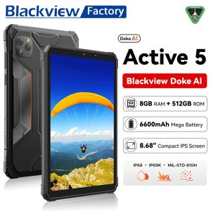 2025년형 Blackview Active 5 8.68인치 견고한 태블릿 PC Unisoc T615 옥타코어 8GB+128GB 전화 스마트폰 6600mAh 태블릿 안드로이드 15