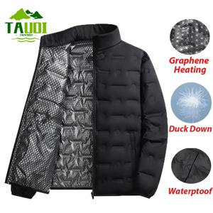 겨울 남성용 오리털 따뜻한 재킷 스탠드 칼라 방풍 패딩 다운 재킷 남성용 경량 코트 캐주얼 고품질 재킷 남성용