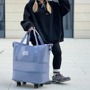 대용량 여성 여행 가방, 유니버설 휠 장착, 경량 접이식 풀로드 수트케이스, 바퀴 달린 수하물 보관 가방