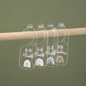 아기 신생아 선물을위한 7PCS 아크릴 아기 옷장 분배기 24 개월 보육 의류 주최자