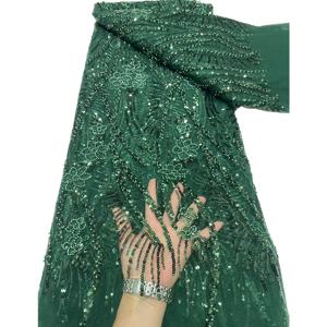 도매 아프리카 장식 조각 파란색 된 레이스 패브릭 2025 고품질 레이스 5 야드 파티 웨딩 천으로 프랑스어 레이스 패브릭