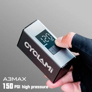 알루미늄 합금 전기 펌프, 휴대용 자전거 공기 충전식 타이어 팽창기, Schrader Presta 슈레이더 프레스타 밸브, 실버 CYCLAMI A3 MAX, 150 PSI, 전동펌프, 전동자전거 펌프