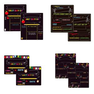 학교 첫날 Diy 작은 칠판 학교로 돌아 가기 양면 메시지 보드 사진 장식 매달려 기호