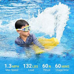 Aupool  전기 수영 킥보드(워터 블래스터 포함), 264lbs 용량, 4.92ft/s 속도, 60분 런타임, 수영 훈련