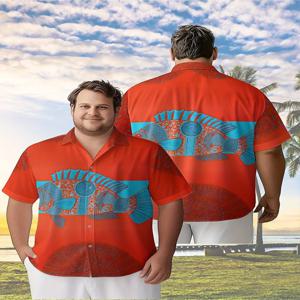 남성용 플러스 사이즈 하와이안 셔츠 열대어 패턴, 여름 패션 탑의 새로운 힙합 록 스트리트웨어