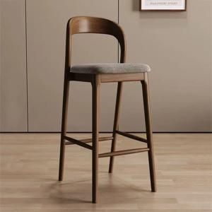 북유럽 디자이너 단단한 나무 바 의자 카운터 의자 섬 테이블 식사 의자 주방 높은 다리 의자 라이트 럭셔리 가구
