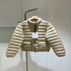 여성용 경량 다운 재킷 화이트 구스 다운 스탠드 칼라 포켓 코트 출퇴근 스타일 스트레이트 컷 긴 소매 지퍼