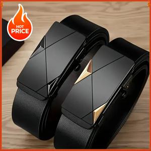 세련된 남성용 PU 가죽 벨트 - 일상 생활, 레저, 파티, 축제, 업무 및 비즈니스를 위한 패션 벨트 자동 버클