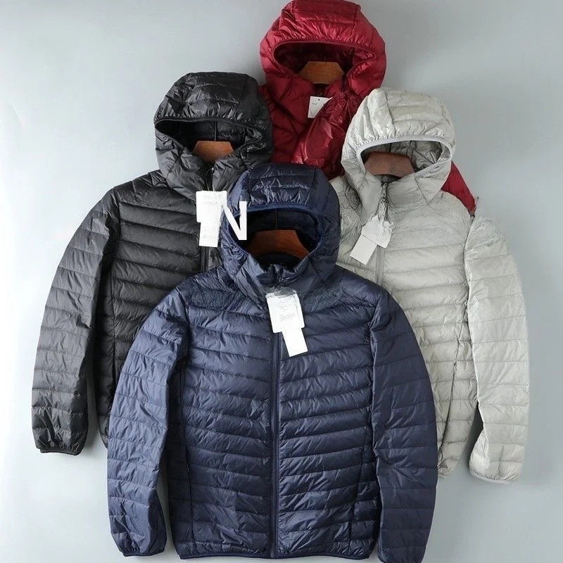 2025년 신상 경량 휴대용 면 재킷 가을 겨울 남성 아우터웨어 커플 스타일 다운 코튼 코트 트렌디한 수납 기능