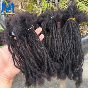 수제 인터로킹 시스터락스 컬리 팁 100% 천연 인모 영구 마이크로 락스 익스텐션 자연스러운 소프트 드레드락