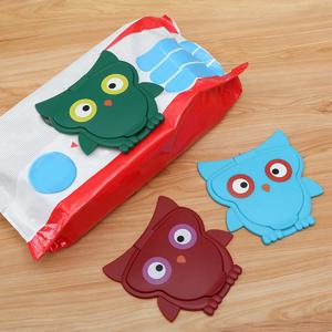 2개입 물티슈 뚜껑 만화 부엉이 모양 재사용 가능한 티슈 뚜껑 물티슈 보호 습기 유지 침실 욕실 장식용 티슈