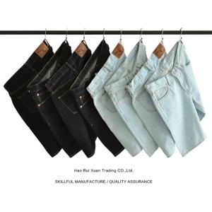 SauceZhan 남성 반바지 진 반바지 인디고 셀비지 데님 여름 캐주얼 레귤러핏