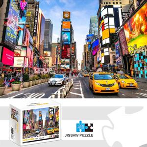 1000 조각 지그 소 퍼즐 뉴욕 타임 스퀘어 홈 장식 성인 퍼즐 게임 가족 재미있는 층 퍼즐 어린이를위한 교육 장난감