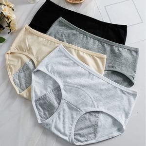 여성 중반 허리 얇은 통풍 생리 속옷 솔리드 컬러 항균 데일리 캐주얼 여성 편안한 팬티