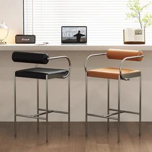 스칸디나비아 바 의자 등받이가 있는 산업용 세련된 카운터 높이 의자 홈/카페용 현대적인 미니멀리스트 주방 아일랜드 의자
