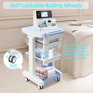 3단 의료용 이동 카트 (2개 서랍 포함) 미용실용 이동 트롤리, 병원/클리닉용 이동식 의료 카트, 미용 카트