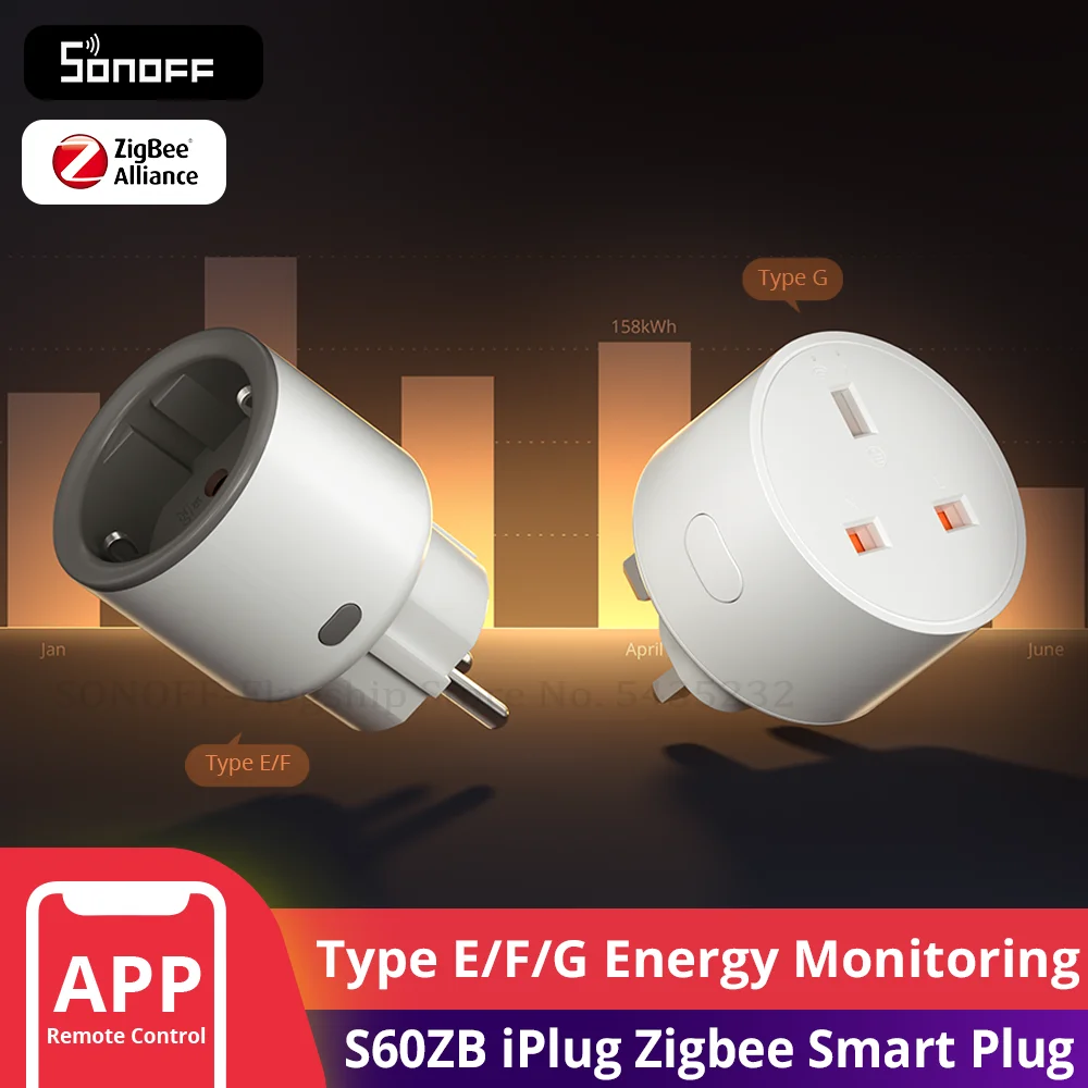 SONOFF S60ZB iPlug Zigbee 스마트 플러그 에너지 모니터링 무선 소켓 타이머 스마트 스위치 음성 제어 Google 홈 Amazon Alexa