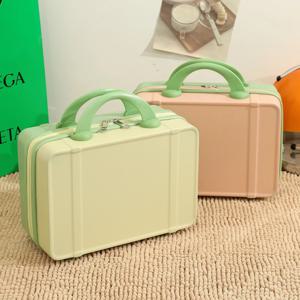 미니 여행 가방 레트로 핸드백 4인치 화장품 수납 가방 휴대용 캐리어 캐주얼 여행용 컴팩트 오거나이저