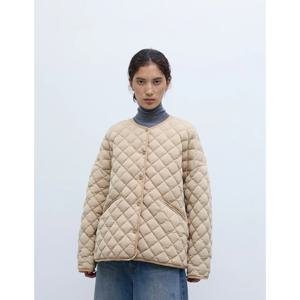 대형 거북이 등 스타일 90% 화이트 덕다운 경량 클래식 퀼팅 패턴 다운 재킷 2025 가을 겨울 신상품