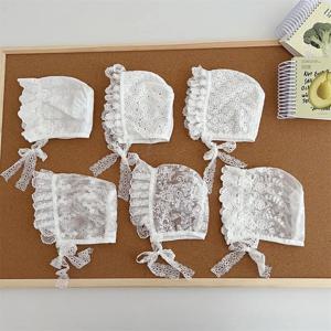 로얄 레이스 프릴 Newbon 사진 모자 자카드 꽃 활 유아 아기 보닛 유아용 통기성 얇은 공주 모자