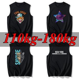 플러스 사이즈 남성 조끼 12XL 14XL 코튼 탱크탑 남자 라운드넥 큰 사이즈 티셔츠 루즈핏 민소매 티셔츠 의류 100-200KG