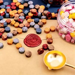 빈티지 팔각형 DIY 실링 왁스 씰 스탬프 비즈, 웨딩 청첩장 봉투 수제 선물 장식용