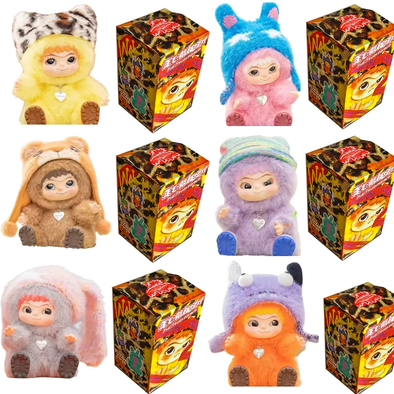 귀여운 와쿠쿠*플러시 인형 키체인 몬스터 박스 장난감 새로운 비닐 인형 카와이 백팩 펜던트 장식 케이스 선물 귀여운 와쿠쿠