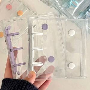 친환경 재활용 종이 미니 저널 교체 가능한 페이지 내장 투명 앨범 포켓 반짝이 장식 커버