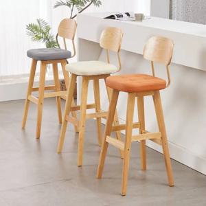원목 바 스툴 가정용 주방 아일랜드 등받이 높은 다리 식탁 의자 프론트 데스크 계산원 스툴 카페 높은 다리 의자