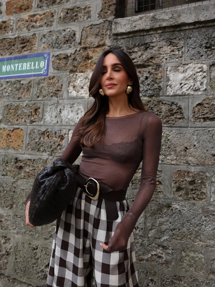 여성용 체크무늬 루즈 크롭 팬츠 캐주얼 스트레이트 컷 편안한 바지 2025년 신상 여름 시크 오피스 레이디 데일리 출퇴근 팬츠