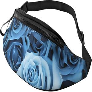 (청록색 장미) 남성 여성을 위한 캐주얼 허리 가방 여행용 조절 가능한 패니 팩 러닝 하이킹 사이클링