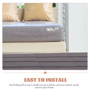 4개 조립식 플라스틱 데크 타일, 물 투과성 파티오 발코니 바닥재, 인터로킹 데킹 타일, 플라스틱 데크 타일