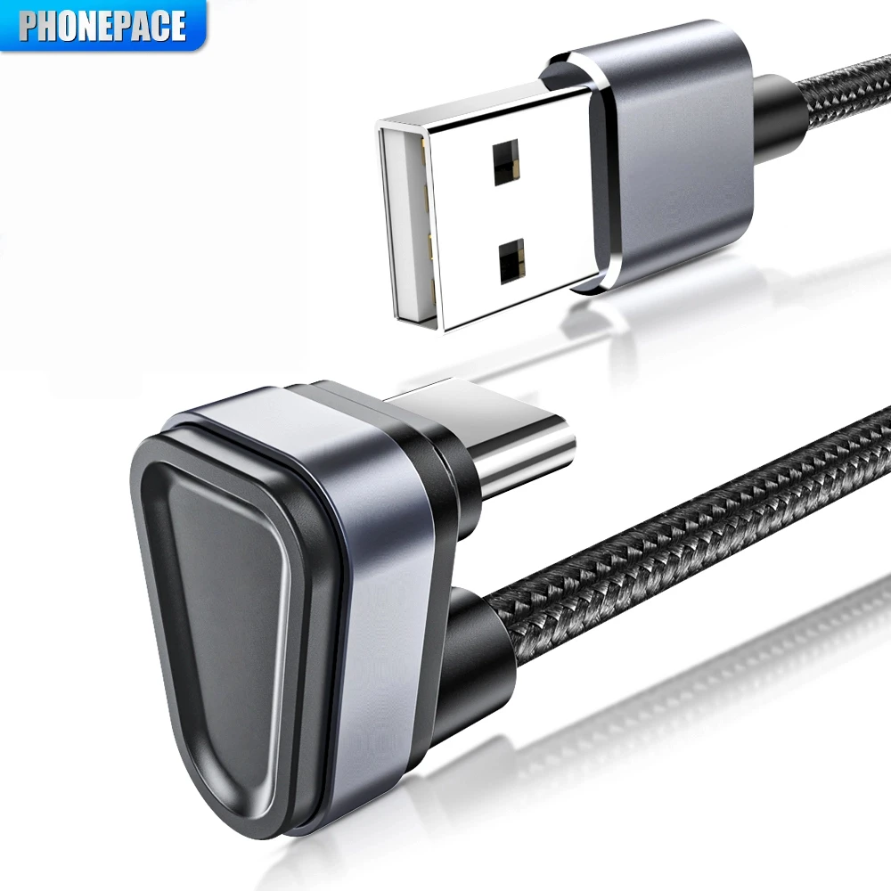 폰페이스 USB 타입 C 케이블 삼성 샤오미 미 레드미 USB C 케이블 2.4A 고속 휴대폰 충전 데이터 케이블 타입 C 180도 USB 케이블