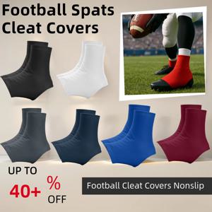 1 쌍 스패츠 소프트볼 신발 커버 탄성 축구 클리트 커버는 축구 축구 라크로스 럭비를위한 먼지/잔디 부스러기를 유지합니다.