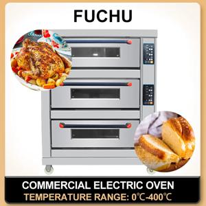 상업용 3 레이어 6 트레이 전기 피자 오븐 다목적 실내 피자 오븐 19.8KW 220V/380V 산업용 베이킹 오븐