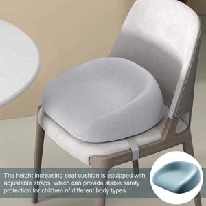 의자 부스터 시트 조절 가능한 스트랩과 미끄럼 방지 바닥이 있는 휴대용 증가 쿠션 분리형 면 부스터 쿠션