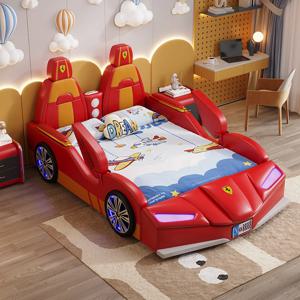 장식 어린이 더블 침대 디자인 독특한 현대 럭셔리 어린이 더블 침대 유연한 일본 카마 결혼 가구 홈