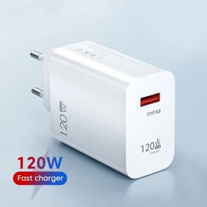 120W USB GaN 충전기 고속 충전 EU/US/UK 플러그 여행용 벽 어댑터 타입 C 케이블 휴대용 고속 충전기 전원 어댑터