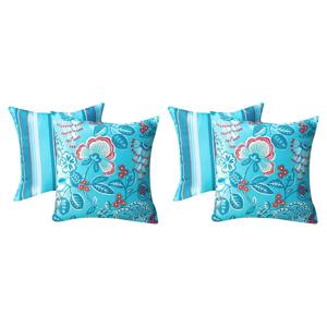 JY-4개 세트 야외 방수 베개 커버 18X18 모던 귀여운 패턴 장식용 사각 야외 쿠션 커버