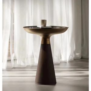 거실 가구 금속 스테인리스 스틸 골드 우드 베니어 사이드 커피 테이블 모던 소파 티 테이블 판매