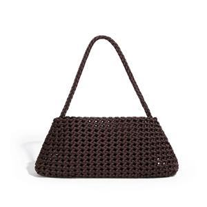 오리지널 홀로우 아웃 우븐 다이빙 천 가방 패셔너블 실크 숄더백 언더암백 고급스러운 느낌의 바스켓백 여성용