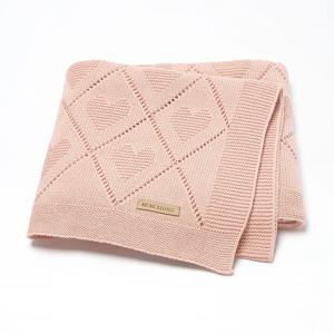 아기 면 담요 신생아, 매우 부드러운 젠더 경량, 사랑스러운 하트 니트 월 유모차, 보육 안전 퀼트