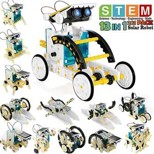 STEM 13-in-1 교육용 태양열 로봇 장난감 어린이를위한 DIY 빌딩 과학 실험 키트 8-12 세 태양열 로봇 키트로 구동