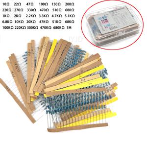 금속 필름 저항 키트 모듬 키트, 금속 필름 저항 저항 1/4W, 1ohm-10Mohm 1% 공차, 30 가지 값, 600 개