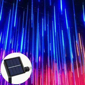 50cm 8 튜브 태양 LED 유성우 빛 휴일 문자열 빛 방수 정원 크리스마스 장식 야외 유성 비 조명