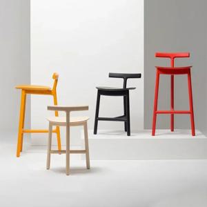 우드 하이 바 의자, 심플하고 패셔너블한 아일랜드 디자이너 바 스툴, 크리에이티브 레저 모던 가정용 등받이 의자