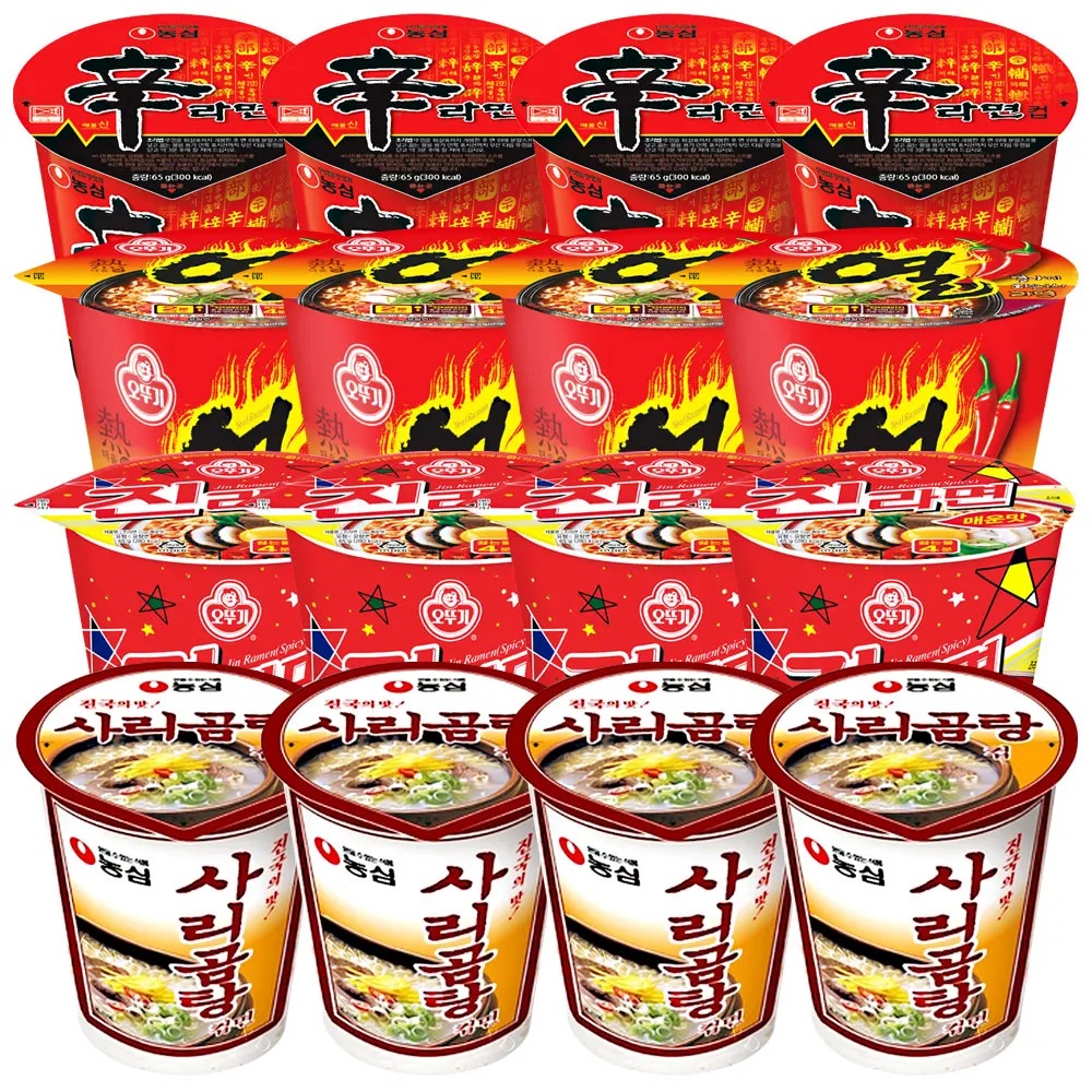 컵라면 소컵 세트(사리곰탕4개+신라면4개+열라면4개+진라면매운맛4개)