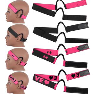 편안한 레이스 멜트 가발 밴드 (귀걸이 포함) - 스카프용 조절 가능한 랩, 가발용 블랙 레이스 엣지 밴드, 스타일리시한 헤드밴드